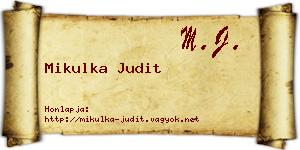 Mikulka Judit névjegykártya